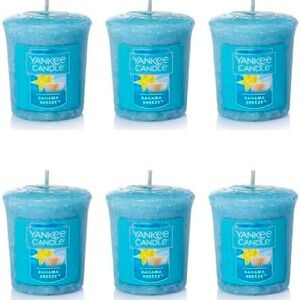 6 - six Yankee Candle Banana Breeze Blue Candle Votives lot bundle